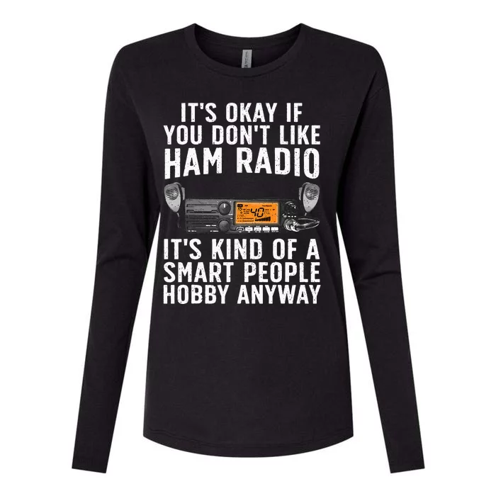 Funny Ham Radio Operator Art Womens Cotton Relaxed Long Sleeve T-Shirt