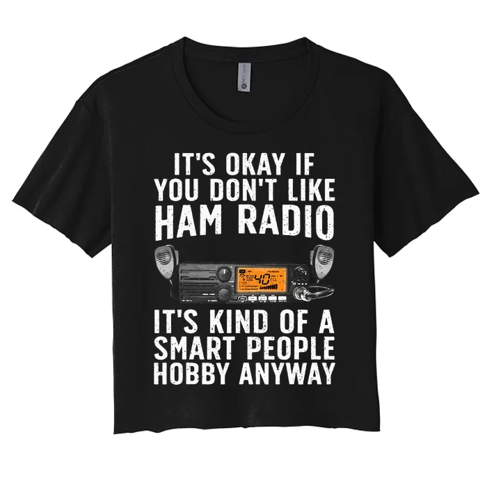 Funny Ham Radio Operator Art Women's Crop Top Tee