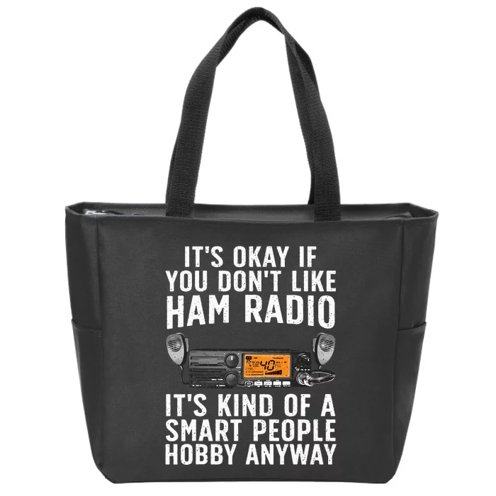 Funny Ham Radio Operator Art Zip Tote Bag