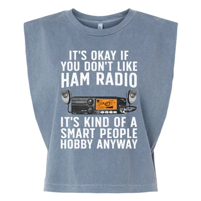 Funny Ham Radio Operator Art Garment-Dyed Women's Muscle Tee