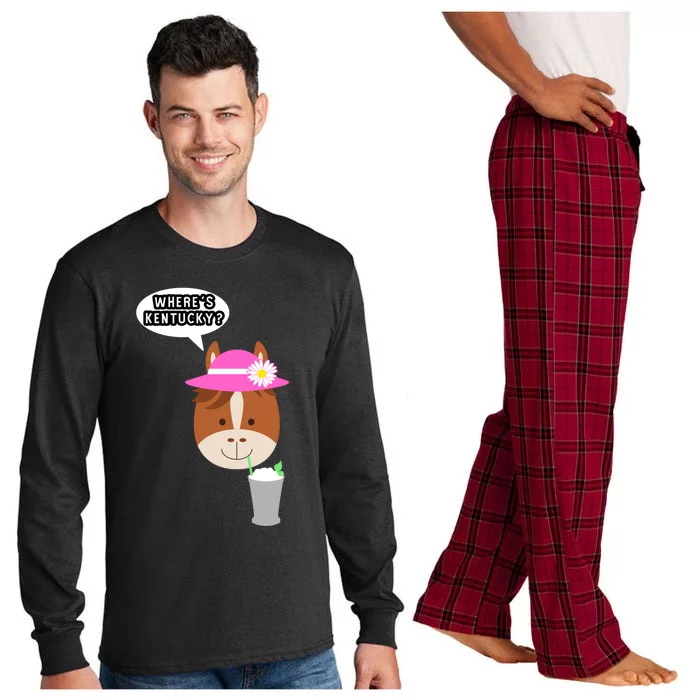 Funny Horse Racing Derby Where's Kentucky Party Gift Long Sleeve Pajama Set