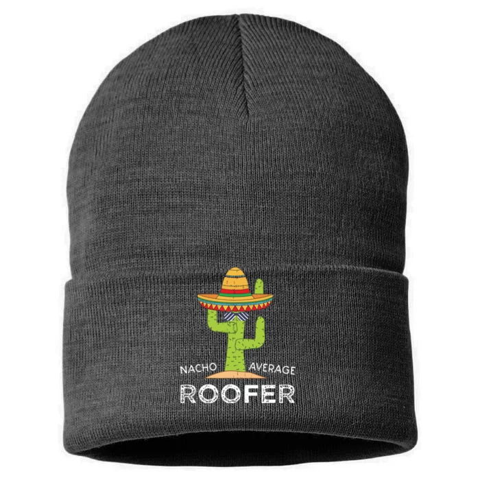 Fun Hilarious Roofing Joke Humor Funny Saying Roofer Sustainable Knit Beanie