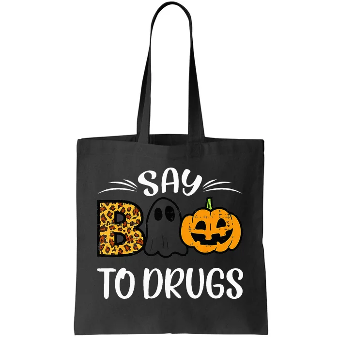 Funny Halloween Red Ribbon Week Awareness Say Boo To Drugs Tote Bag