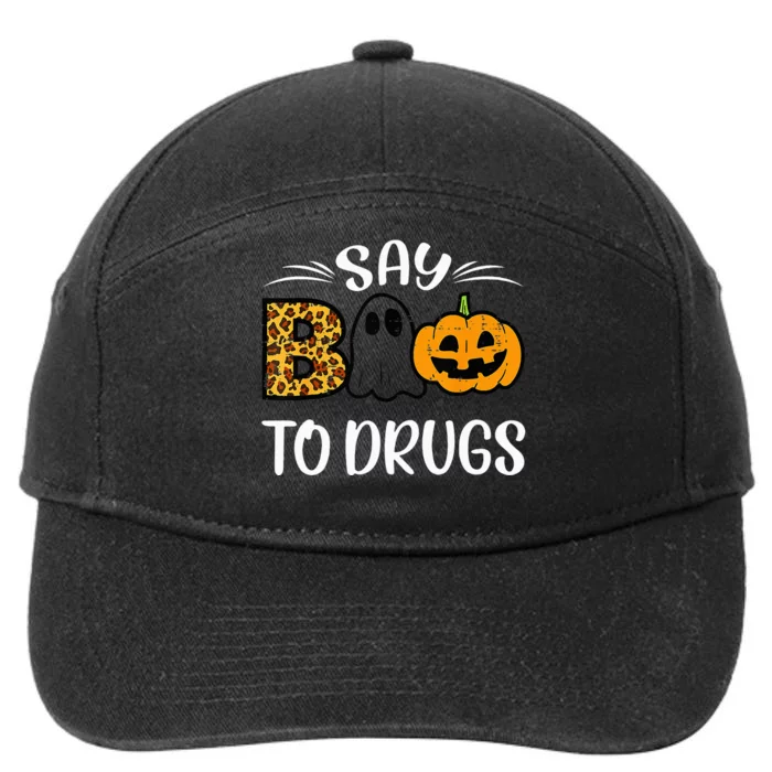 Funny Halloween Red Ribbon Week Awareness Say Boo To Drugs 7-Panel Snapback Hat