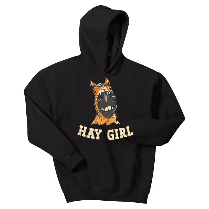 Funny Horseback Riding Equestrian Funny Horse Kids Hoodie