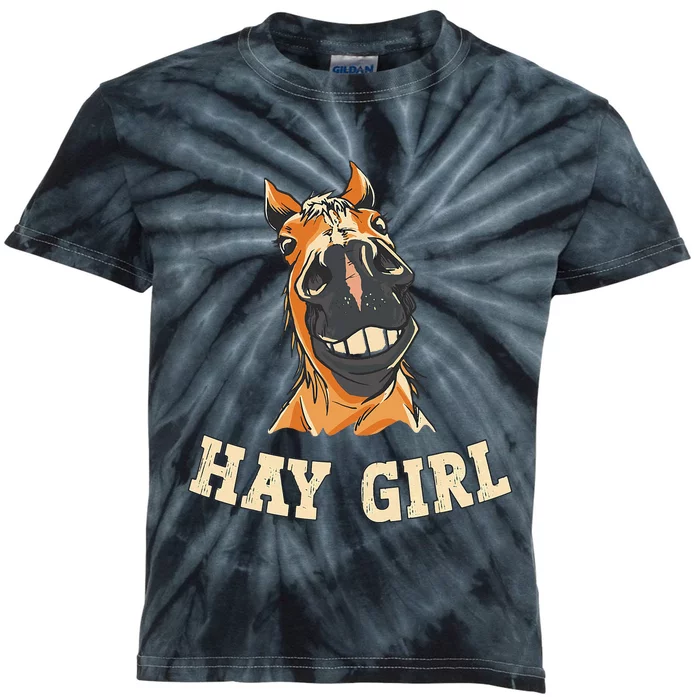 Funny Horseback Riding Equestrian Funny Horse Kids Tie-Dye T-Shirt