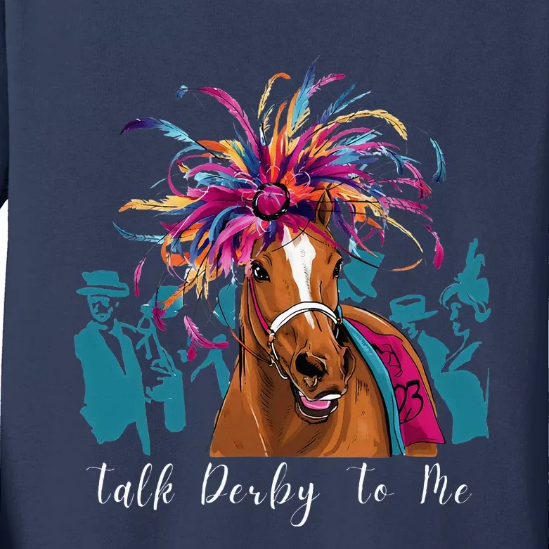 Funny Horse Racing On Derby Party 150th Ky Derby 2024 Kids Long Sleeve Shirt