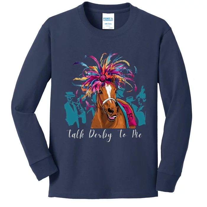 Funny Horse Racing On Derby Party 150th Ky Derby 2024 Kids Long Sleeve Shirt