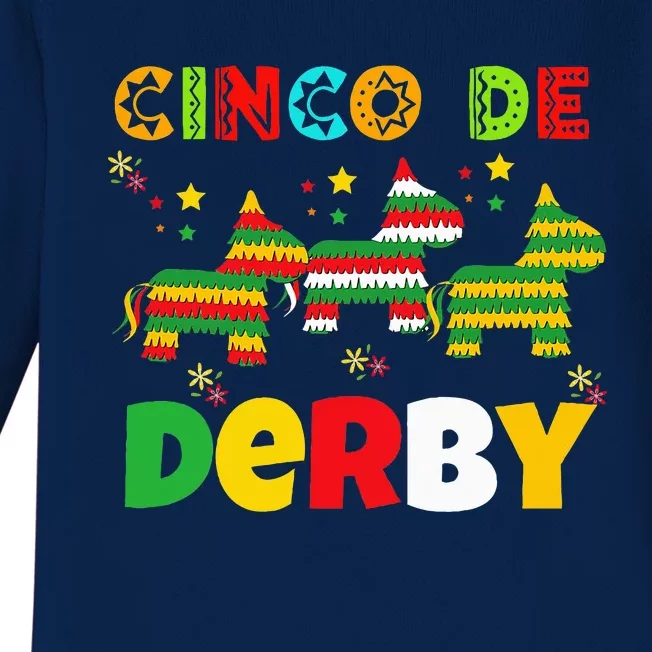 Funny Horse Racing Cinco De Derby Ky Derby De Mayo Baby Long Sleeve Bodysuit