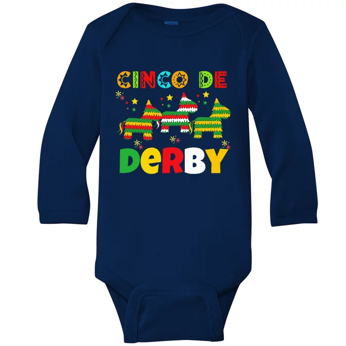 Funny Horse Racing Cinco De Derby Ky Derby De Mayo Baby Long Sleeve Bodysuit