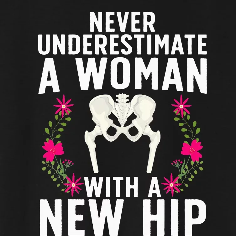 Funny Hip Replacement Art For Women Hip Surgery Lovers Women's Crop Top Tee