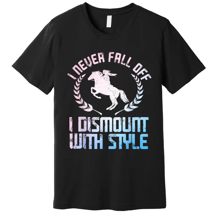 Funny Horse Racing Art For Women Horse Lover Equestrian Premium T-Shirt