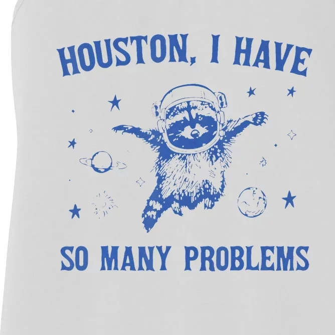 Funny Houston Raccoon Problems Design Women's Racerback Tank