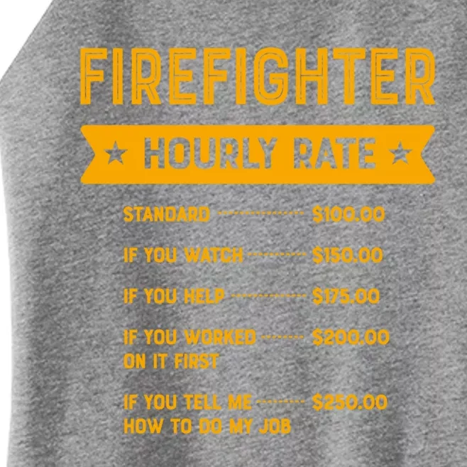 Firefighter Hourly Rate Labour Day Fire Workers Day Funny Gift Women’s Perfect Tri Rocker Tank