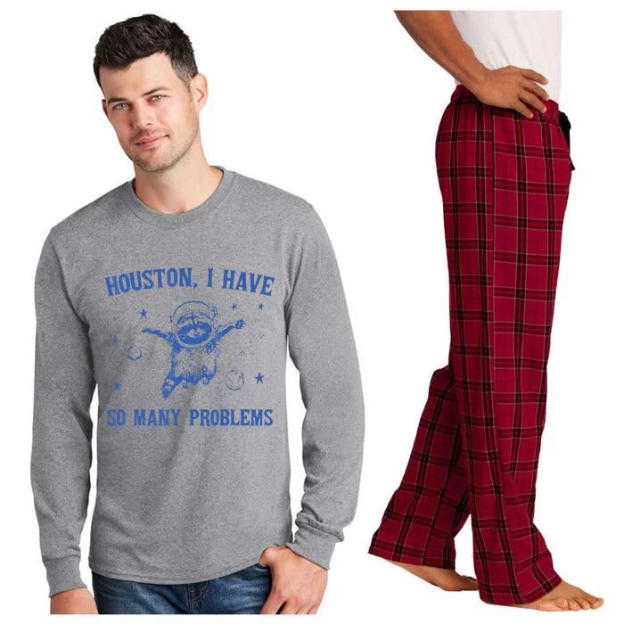 Funny Houston Raccoon Problems Design Long Sleeve Pajama Set