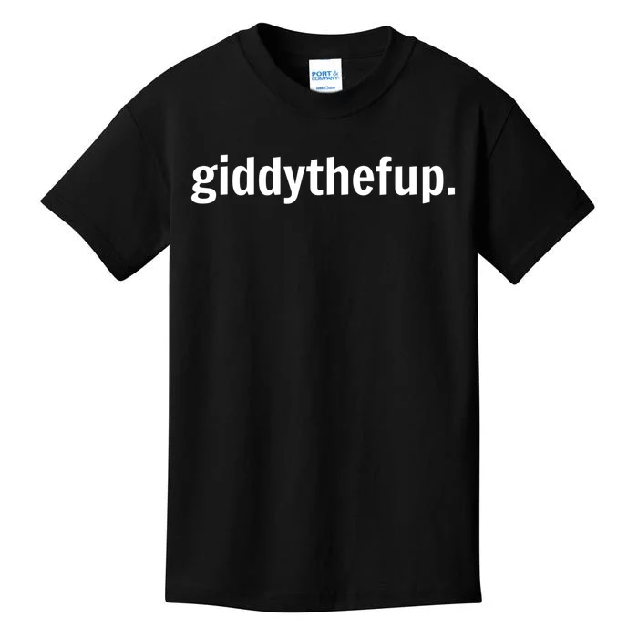 Funny Horse Racing Gift GIDDY THE F UP Kids T-Shirt