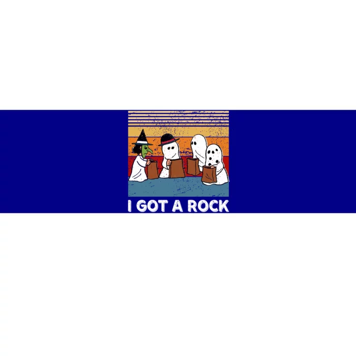 Funny Halloween Retro I Got A Rock Trick Or Treat Gift Bumper Sticker