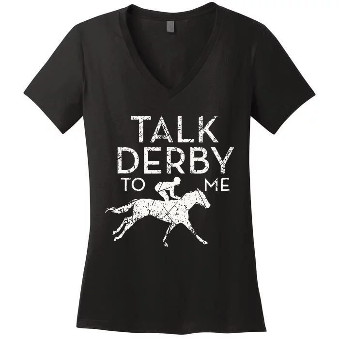 Funny Horse Racing Derby Race Owner Lover Women's V-Neck T-Shirt