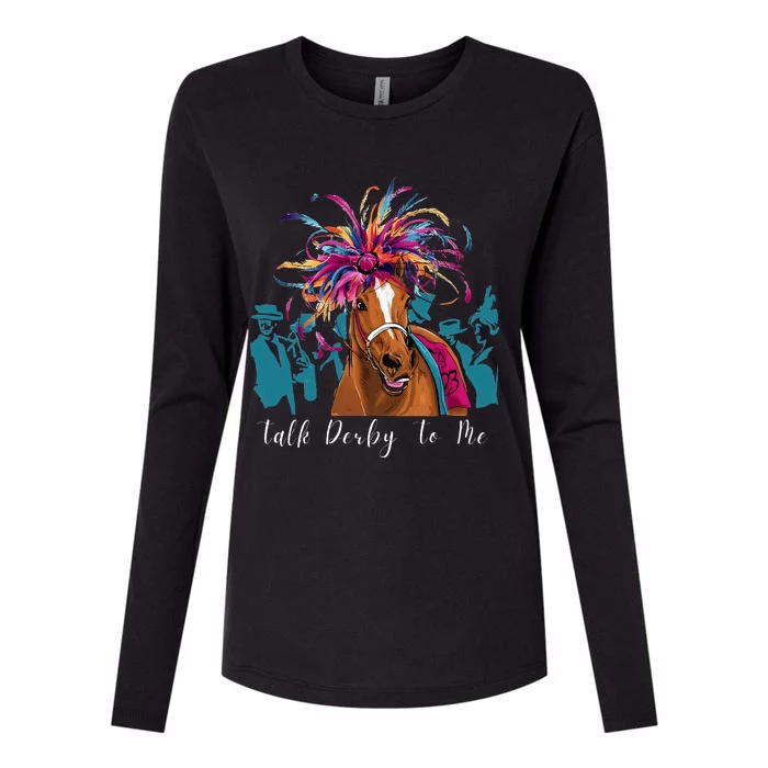 Funny Horse Racing On Derby Party 150th Ky Derby 2024 Womens Cotton Relaxed Long Sleeve T-Shirt