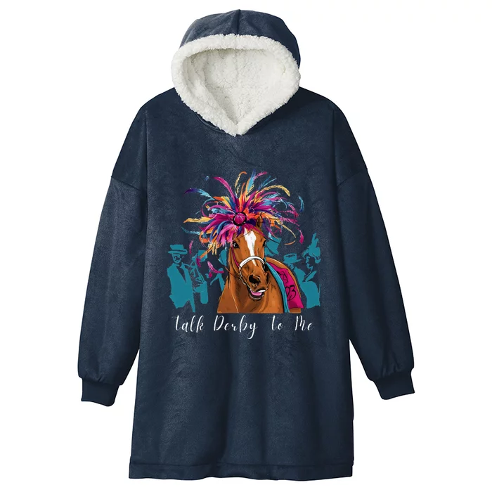 Funny Horse Racing On Derby Party 150th Ky Derby 2024 Hooded Wearable Blanket