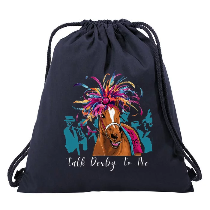 Funny Horse Racing On Derby Party 150th Ky Derby 2024 Drawstring Bag