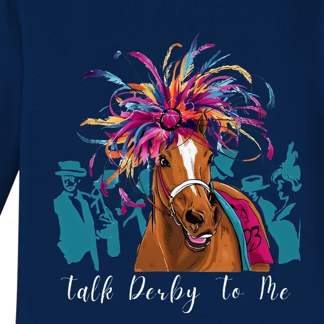 Funny Horse Racing On Derby Party 150th Ky Derby 2024 Baby Long Sleeve Bodysuit