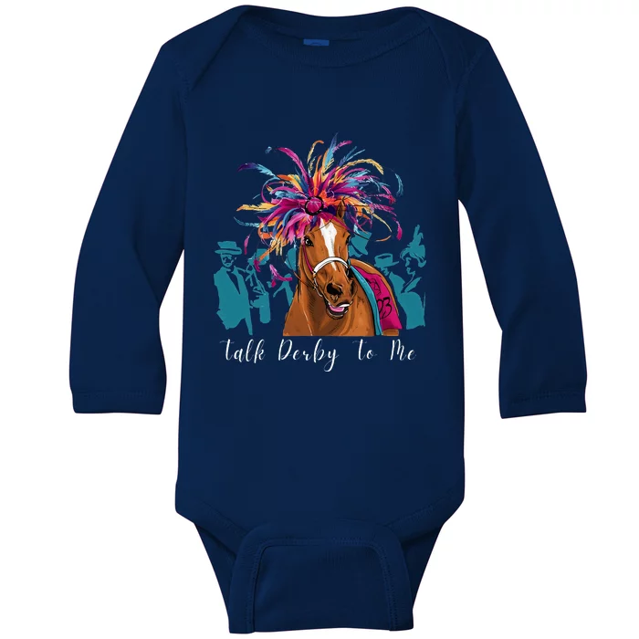 Funny Horse Racing On Derby Party 150th Ky Derby 2024 Baby Long Sleeve Bodysuit