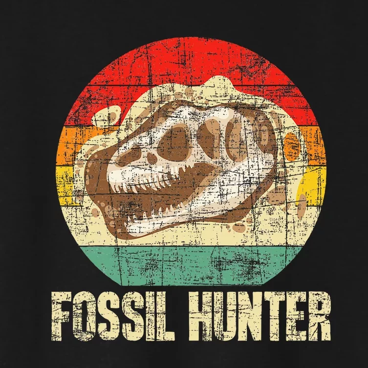 Fossil Hunter Retro Paleontologist Paleontology Women's Crop Top Tee