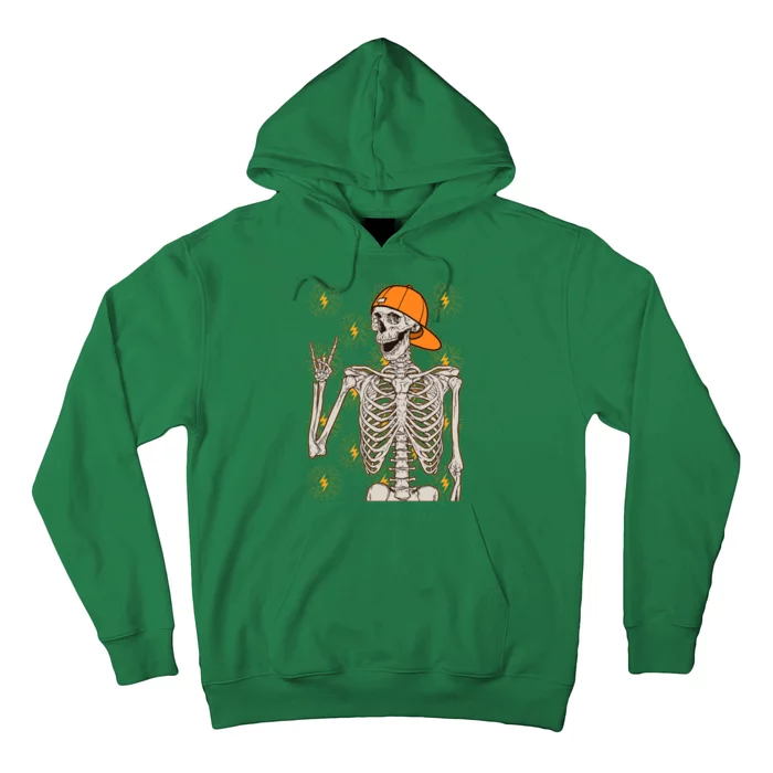 Funny Halloween Rock On Skeleton Hoodie