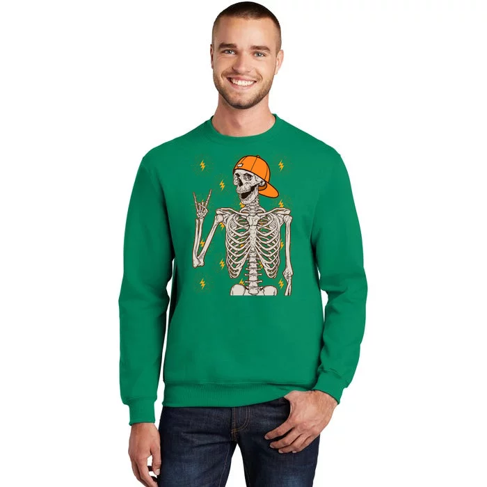 Funny Halloween Rock On Skeleton Sweatshirt