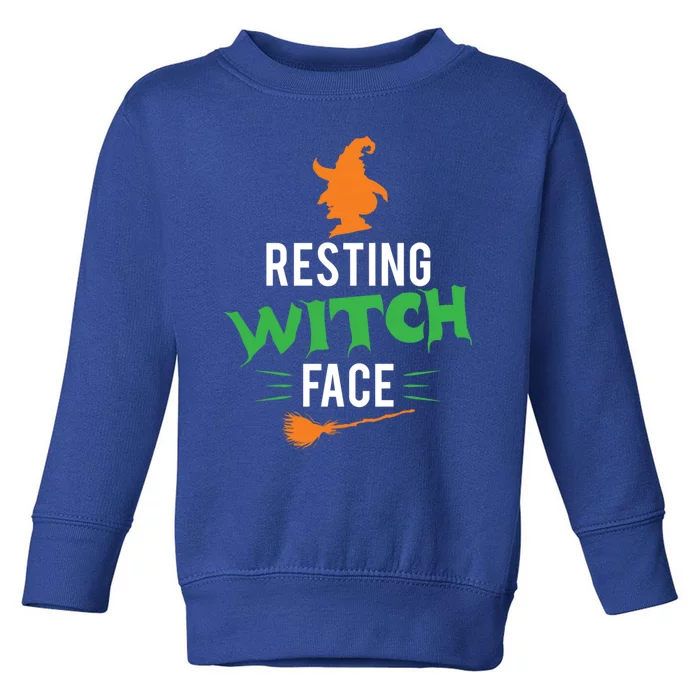 Funny Halloween Resting Witch Face Cool Gift Toddler Sweatshirt