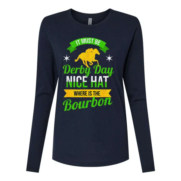 Funny Horse Racing It Must Be Derby Day Ky Derby Horse Womens Cotton Relaxed Long Sleeve T-Shirt