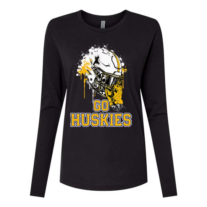 Florence Huskies Rising Helmet Go! Womens Cotton Relaxed Long Sleeve T-Shirt