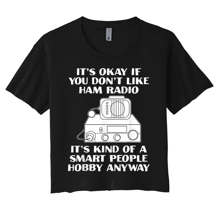 Funny Ham Radio Operator Radio Amateur Morse Hobby Code Women's Crop Top Tee