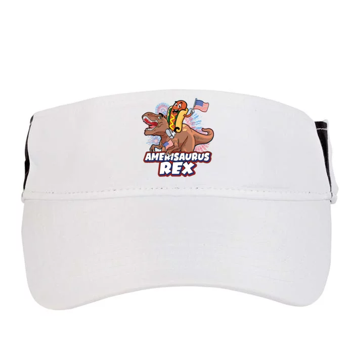 Funny Hotdog Riding Amerisaurus Rex Dinosaur Adult Drive Performance Visor