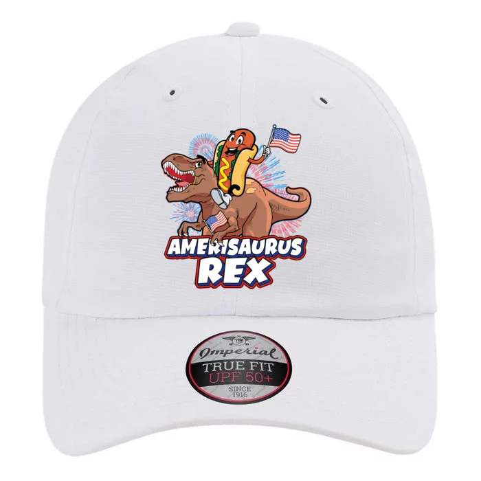 Funny Hotdog Riding Amerisaurus Rex Dinosaur The Original Performance Cap