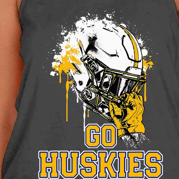 Florence Huskies Rising Helmet Go! Women's Knotted Racerback Tank