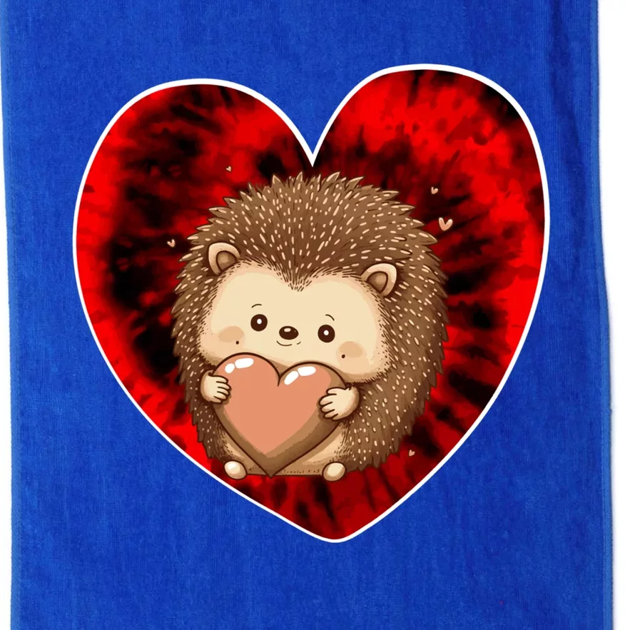 Funny Hedgehog Red Tie Dye Adults Heart Valentines Day Love Cool Gift Platinum Collection Golf Towel