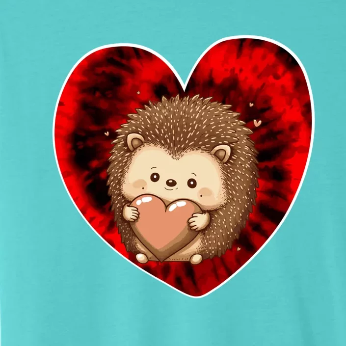 Funny Hedgehog Red Tie Dye Adults Heart Valentines Day Love Cool Gift ChromaSoft Performance T-Shirt