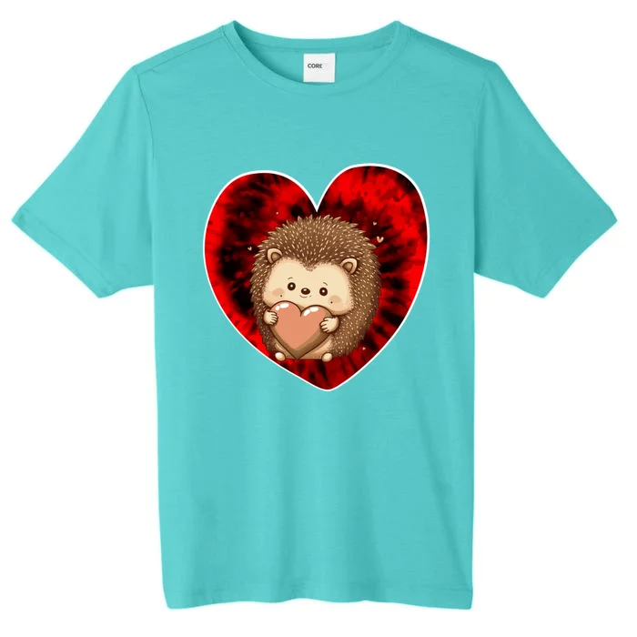 Funny Hedgehog Red Tie Dye Adults Heart Valentines Day Love Cool Gift ChromaSoft Performance T-Shirt