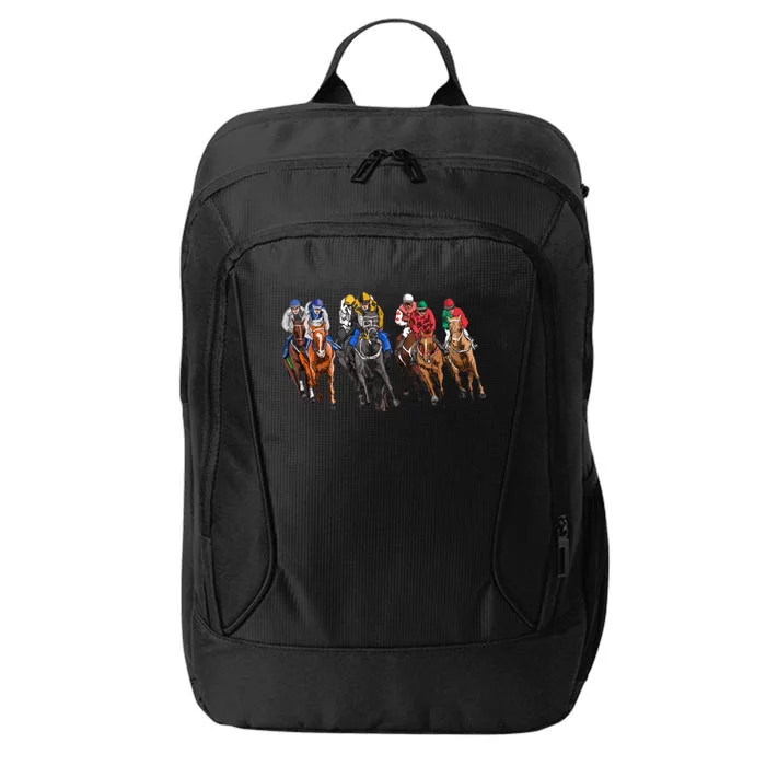 Funny Horse Racing Jockey Racer Derby Rider Race Track Gifts City Backpack