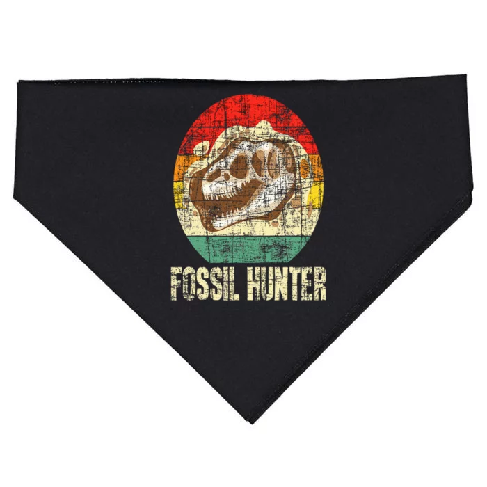 Fossil Hunter Retro Paleontologist Paleontology USA-Made Doggie Bandana