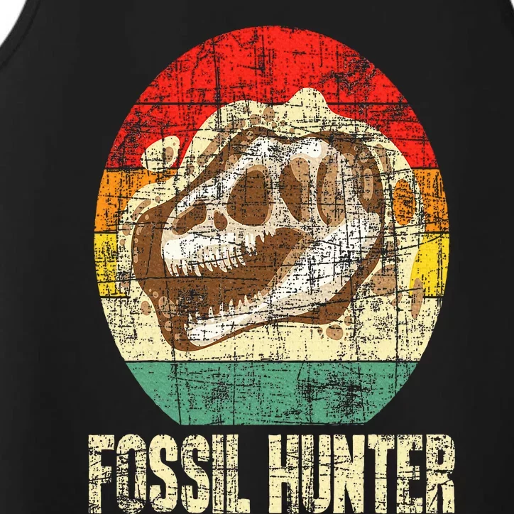 Fossil Hunter Retro Paleontologist Paleontology Performance Tank