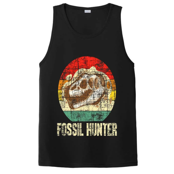 Fossil Hunter Retro Paleontologist Paleontology Performance Tank