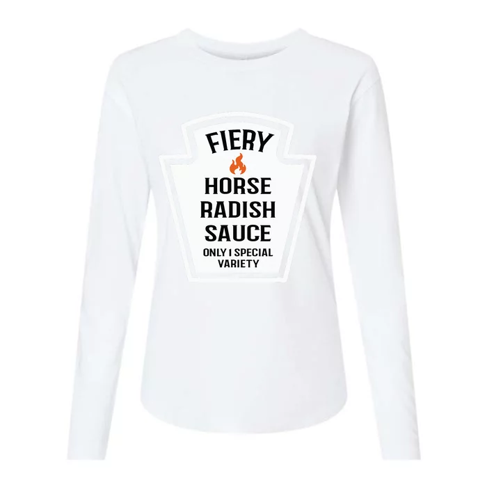 Fiery Horse Radish Sauce Group Condiment Family Matching Womens Cotton Relaxed Long Sleeve T-Shirt