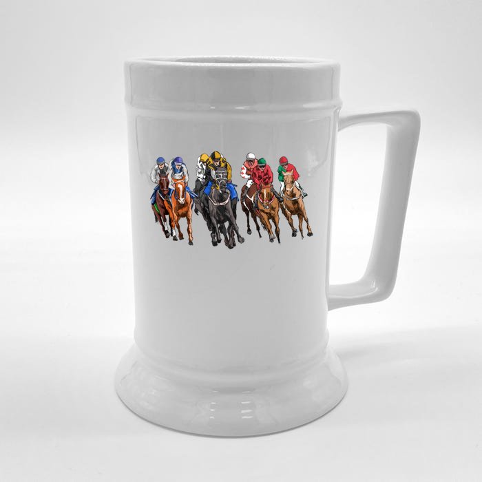 Funny Horse Racing Jockey Racer Derby Rider Race Track Funny Gift Front & Back Beer Stein