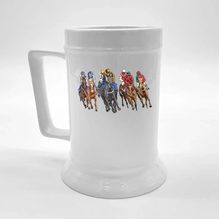 Funny Horse Racing Jockey Racer Derby Rider Race Track Funny Gift Front & Back Beer Stein