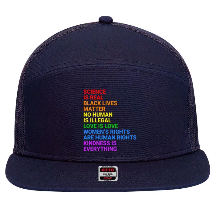 Flag Human Rights & Gay Rights Lgbtq+ Pride 7 Panel Mesh Trucker Snapback Hat