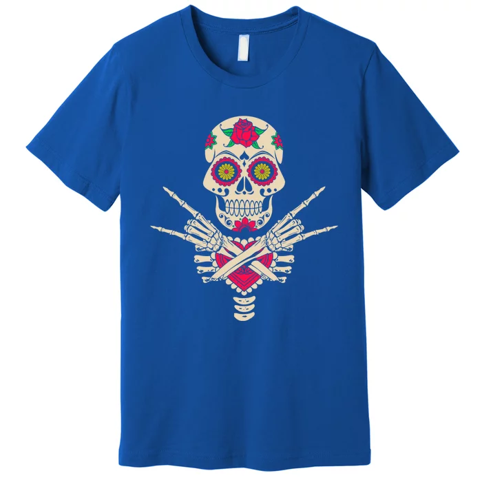 Funny Halloween Rock And Roll Skeleton Hand Cute Gift Premium T-Shirt