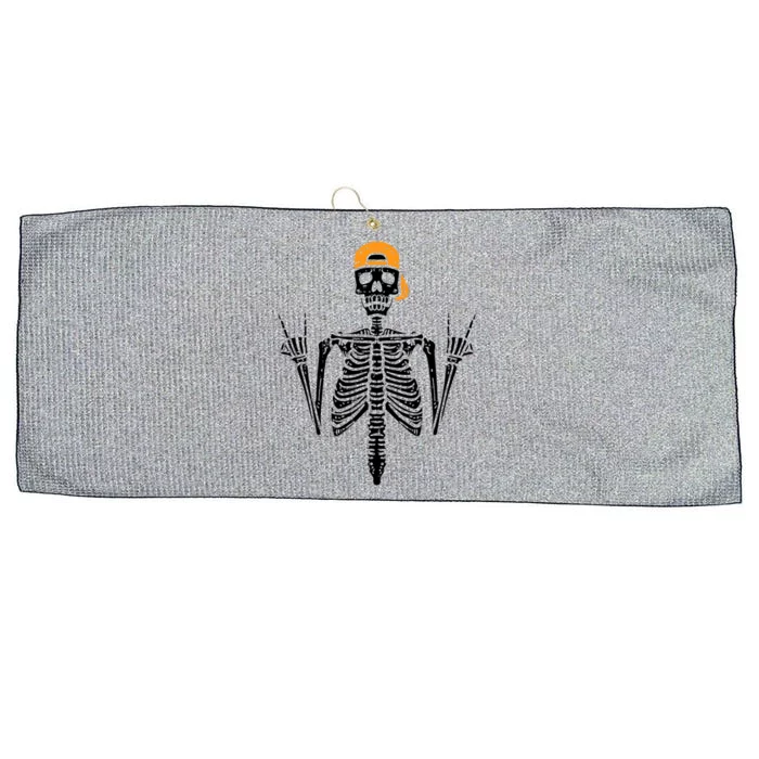 Funny Halloween Rocker Skeleton Hand Rock On Costume Cute Gift Large Microfiber Waffle Golf Towel